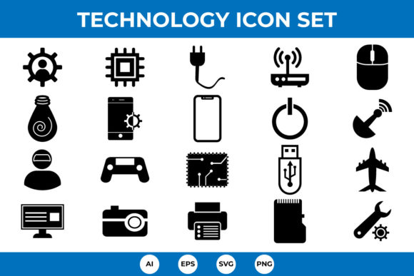 20 Flat Technology and Multimedia Icons Graphics