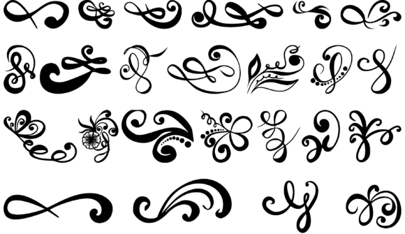 24 Swirl Decor Elements SVG: Graphics & Web Elements