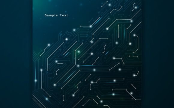 Abstract Blue Circuit Light Background Graphics