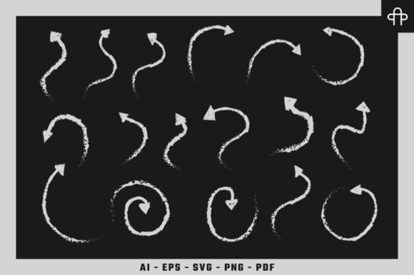 Arrows Chalk Hand Drawn Vector: Web Elements & Graphics
