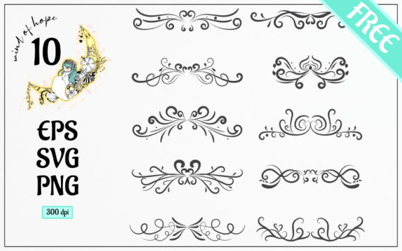Calligraphic Swirl Line Element: Free Graphics for Handmade Brands