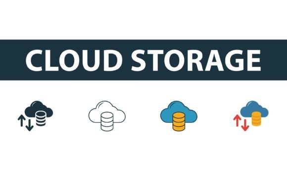 Cloud Storage Icon Set: Graphics & Icons for Real Business Use
