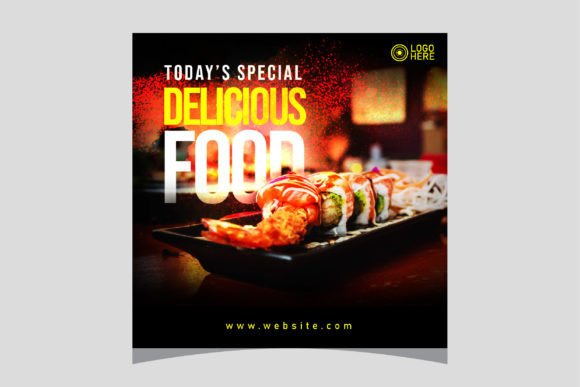 DELICIOUS FOOD SOCIAL MEDIA POST Graphics & Web Elements
