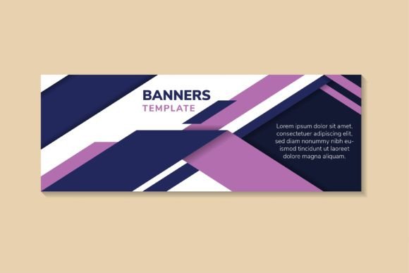 Diagonal Horizontal Banner Blue Graphics & Backgrounds