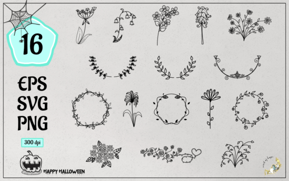 Flower Doodle Vector Set: Graphics for Web Elements & Editorial Charm