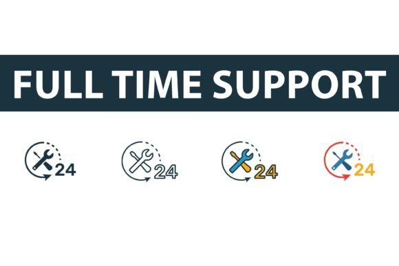 Full Time Support Icon Set