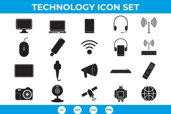 Glyph Technology and Multimedia Icons Set: Graphics & Icons for Real Projects