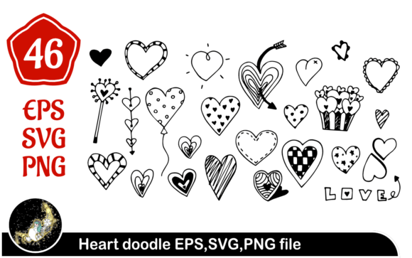 Heart Doodle Hand Drawn Graphics & Web Elements