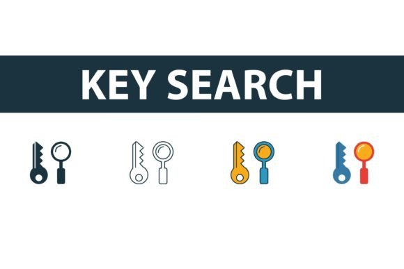 Key Search Icon Set: Graphics & Icons for Creative Projects