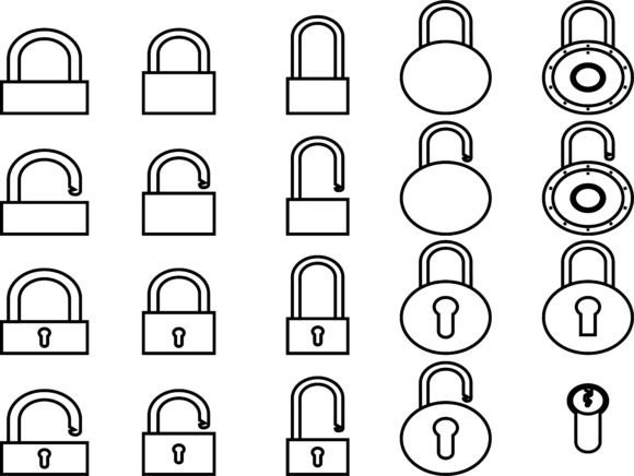 Lock Padlock Collection: Graphics & Web Elements for Trusted Editorial Design