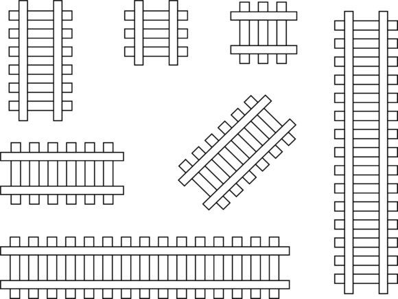 Railway Railroad Train Tracks Collection: Graphics & Web Elements