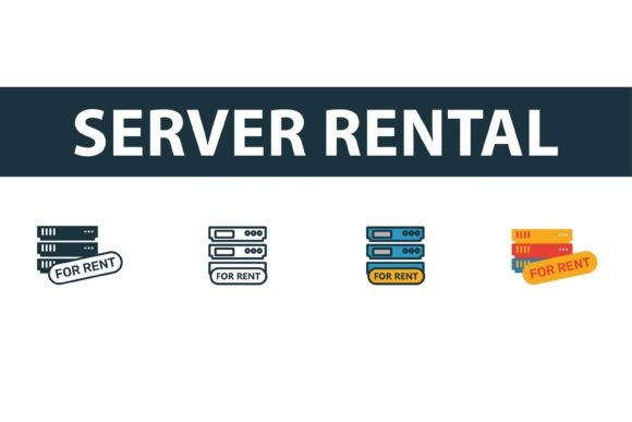 Server Rental Icon Set: Graphics & Icons for Modern Publishing